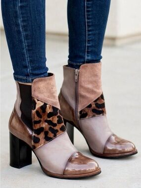 Hispanitas Patchwork Zip-Up Booties